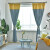 ノロウ既製のカーリングモンモンモンモン色の遮光寝室リビグ掃き出しの窓北欧アメリカン黄青つぎぎ合せ黄青いぎはぎ普通フーク幅1.5 m*高さ2 m/1枚